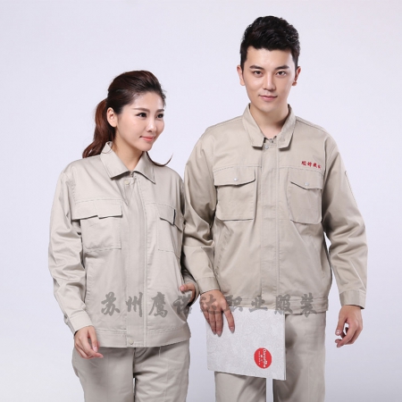 米色拼兰色宁波工作服食的品车间工作服AC087-SP